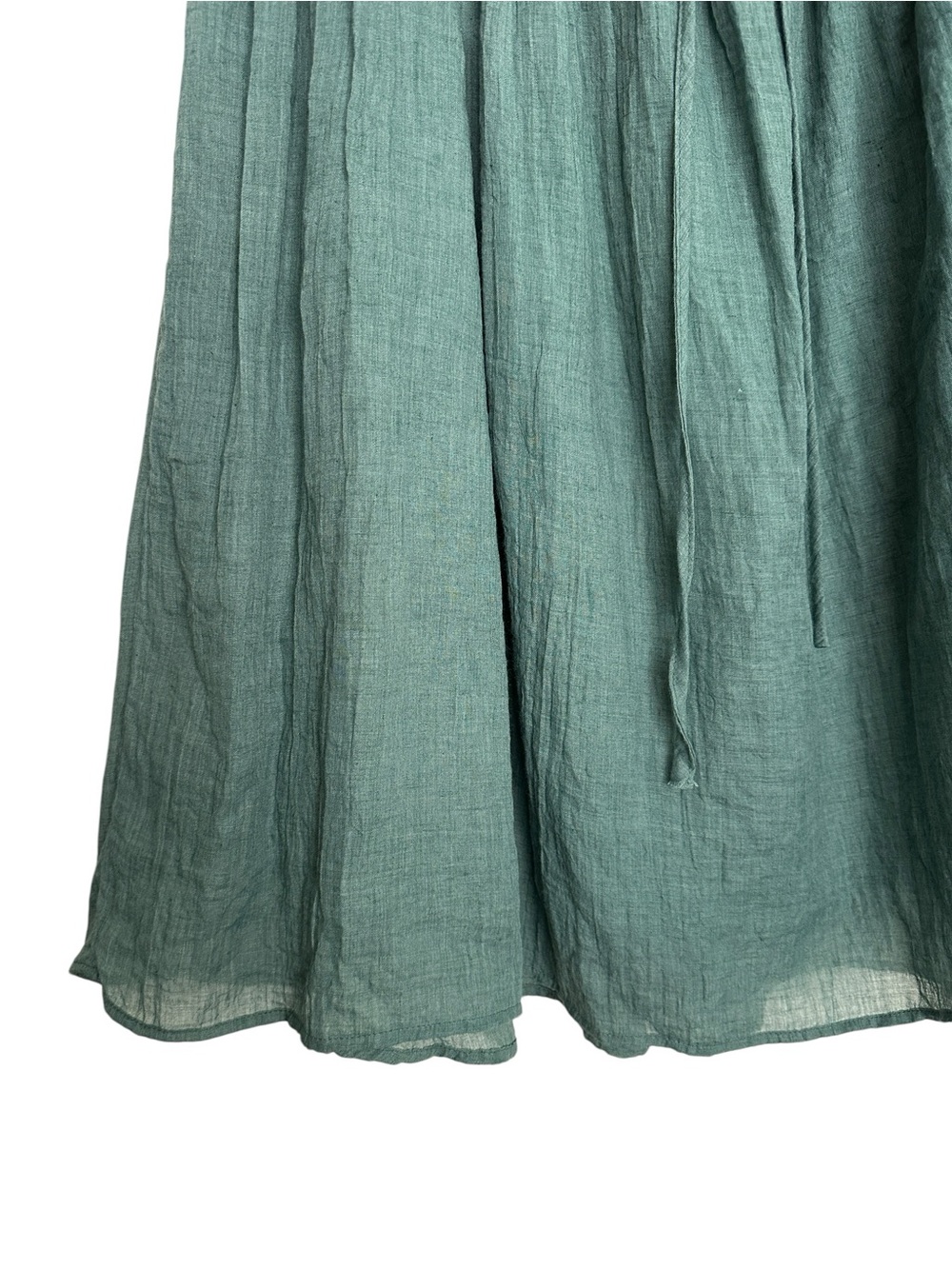 MOON RIVER Gauze Boho Midi Skirt Teal Green Cottagecore Prairie Peasant Small - Picture 4 of 11